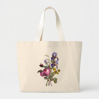 Bolsa Tote Grande Jean Louis Prevost Cabbage Rosa e Iris Buquê
