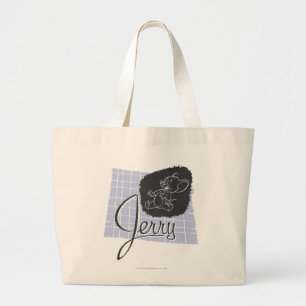 Bolsa Tote Grande Jerry Black e Blue Script