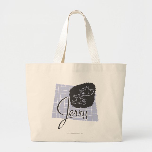 Bolsa Tote Grande Jerry Black e Blue Script (Frente)