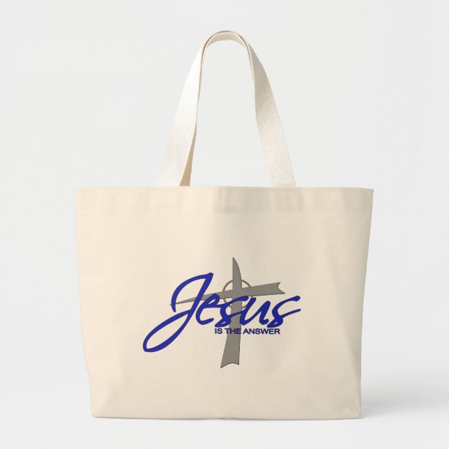 Bolsa Tote Grande Jesus é a resposta (Frente)