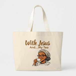 Bolsa Tote Grande Jesus e Meu Chá