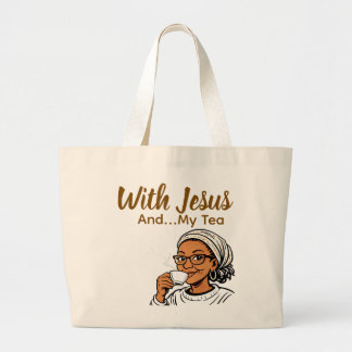 Bolsa Tote Grande Jesus e Meu Chá