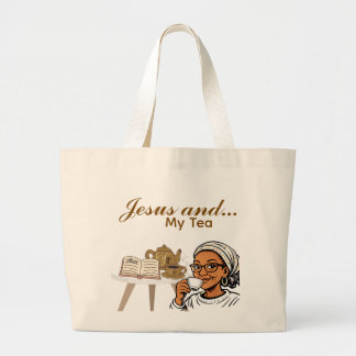 Bolsa Tote Grande Jesus e Meu Chá