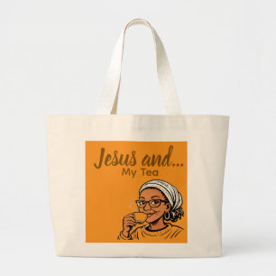 Bolsa Tote Grande Jesus e Meu Chá