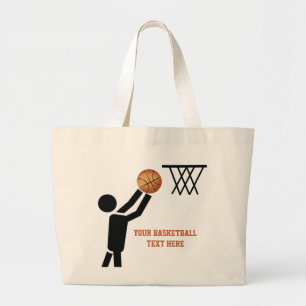 Bolsa Tote Grande Jogador de basquetebol personalizado