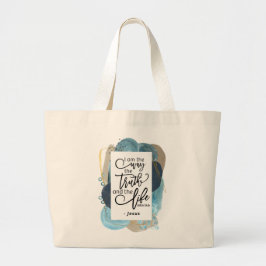 Bolsa Tote Grande John 14:6 Eu sou o jeito que a vida é Bíblia crist