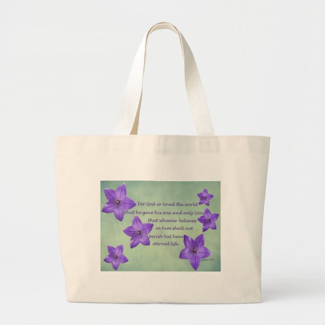 Bolsa Tote Grande John 3:16 (Frente)