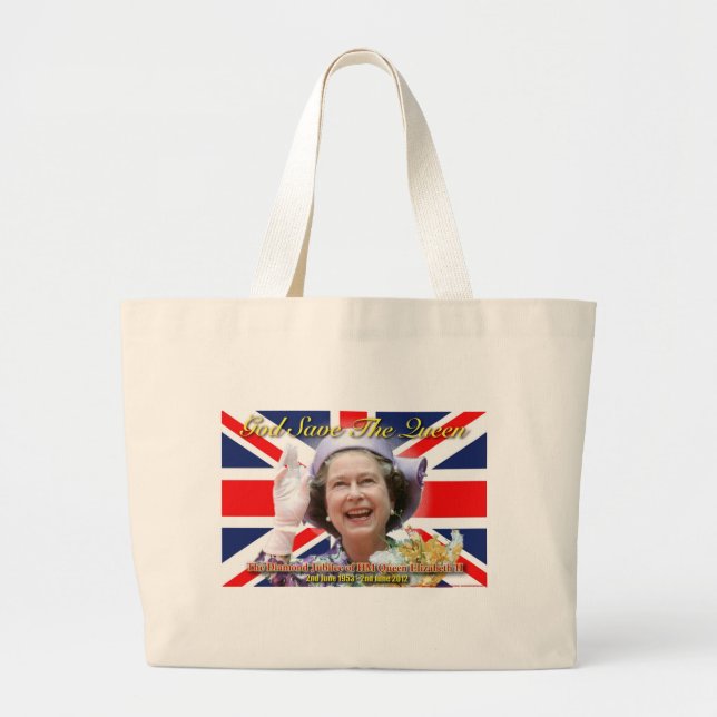 Bolsa Tote Grande Jubileu de diamante do HM rainha Elizabeth II (Frente)
