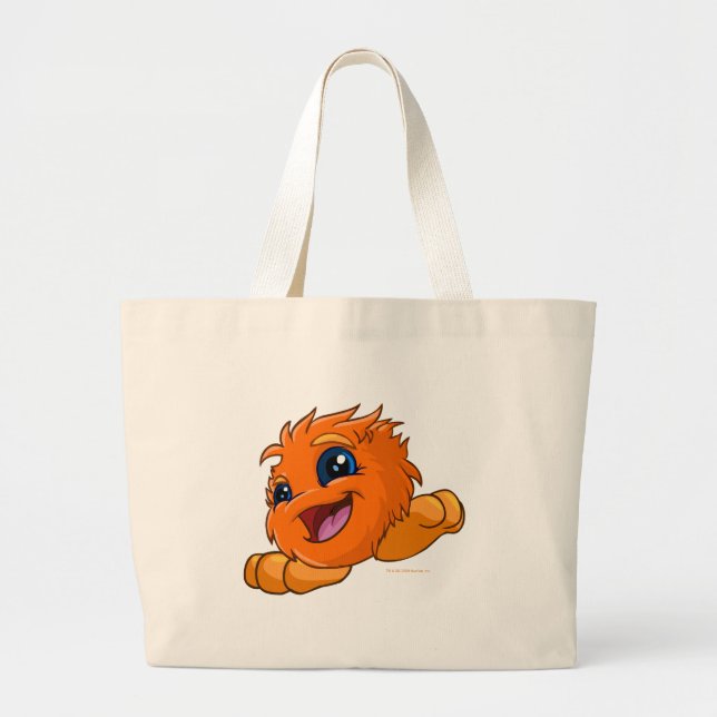 Bolsa Tote Grande JubJub alaranjado feliz (Frente)