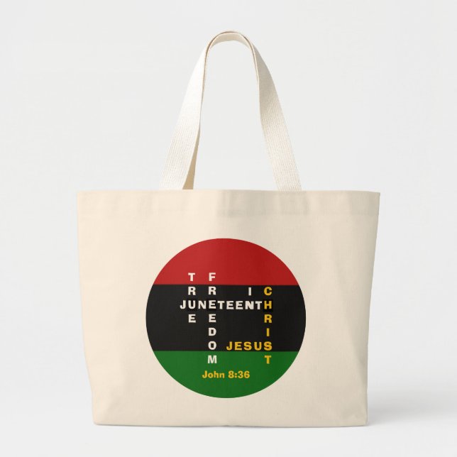 Bolsa Tote Grande JUNETEENTH Christian Crossword (Frente)