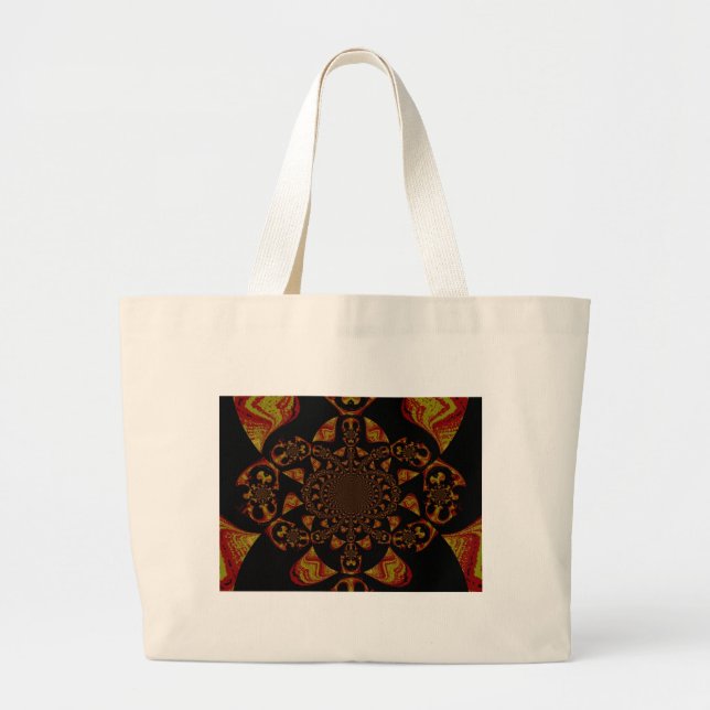 Bolsa Tote Grande Kaleidoscópio Impressão de Arte (Frente)