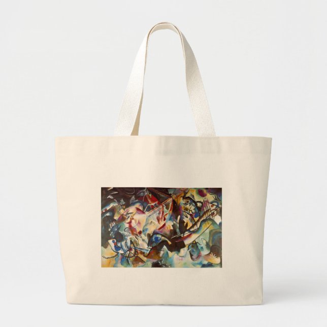Bolsa Tote Grande Kandinsky Composition VI Abstrato Pintura (Frente)