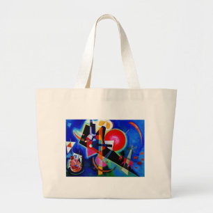 Bolsa Tote Grande Kandinsky na pintura de Abstrato azul