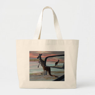 Bolsa Tote Grande Kangaroo Seaside Respira A Arte Ilusiva,