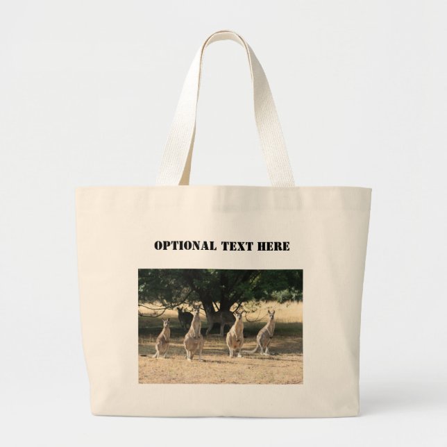 Bolsa Tote Grande Kangaroos em uma linha (Frente)