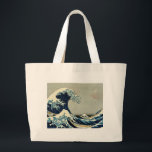 Bolsa Tote Grande Katsushika Hokusai é a onda de Excelentes de Kanag<br><div class="desc">Katsushika Hokusai's The Excelente Wave de Kanagawa Um trabalho de arte clássico que passou para o dominio público e faz maravilhosos presentes e outros produtos. Este é da sua famosa série Fugaku sanjū rokkei ou "Trinta e Seis Vistas do Monte Fuji", e foi editado e aprimorado para este produto. É...</div>