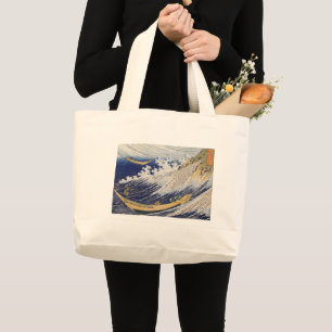 Bolsa Tote Grande Katsushika Hokusai. Ondas oceânicas