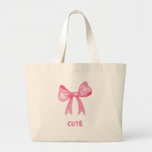 Bolsa Tote Grande Kawaii - Arco rosa - Tote Bag estética