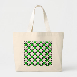 Bolsa Tote Grande Kawaii Panda Bear Pattern