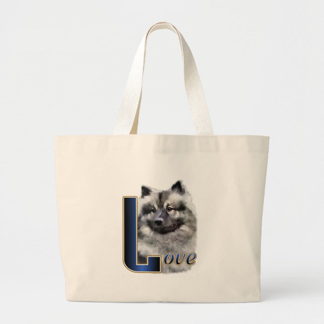 Bolsa Tote Grande Keeshond Art Gifts (Frente)