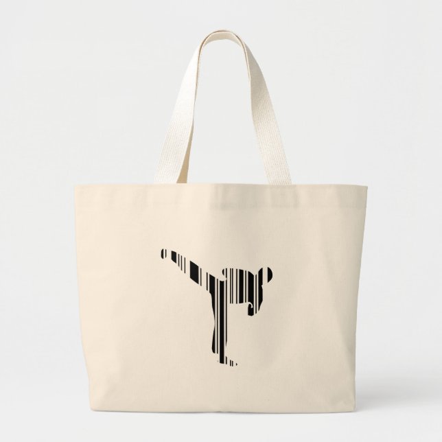 Bolsa Tote Grande KICKBOXER BAR CODE Padrão de Código de Barras de K (Frente)