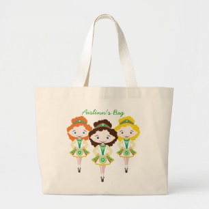 Bolsa Tote Grande KIDLETS dançarina irlandesa dançando grupo de calç