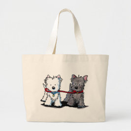 Bolsa Tote Grande KiniArt Terrier Walking Buddies
