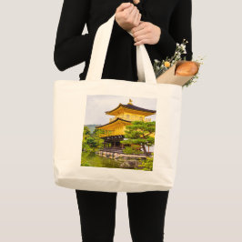 Bolsa Tote Grande Kinkaku-ji, pavilhão de ouros, Quioto