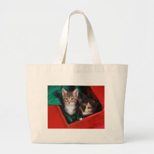 Bolsa Tote Grande Kittens Natal
