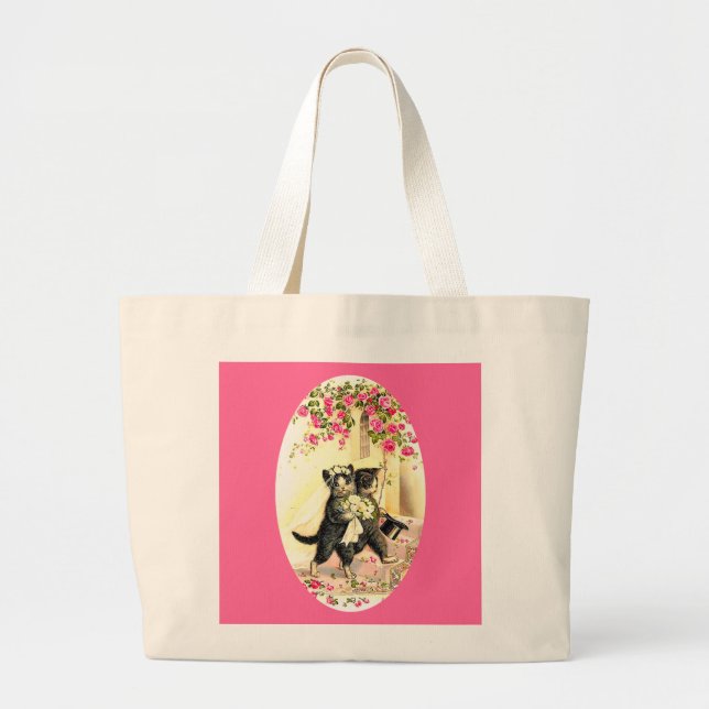 Bolsa Tote Grande Kitty Cat Wedding (Frente)