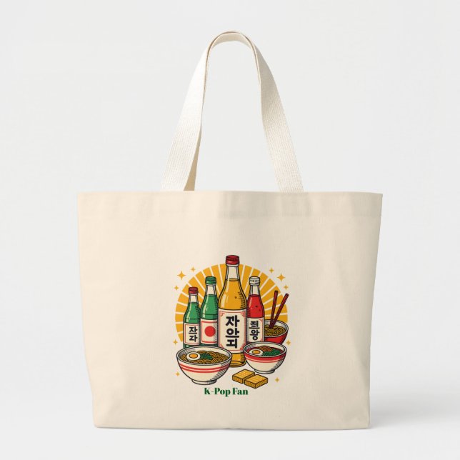 Bolsa Tote Grande Korean Pop Culture Chest Print Printed Backpack Du (Frente)