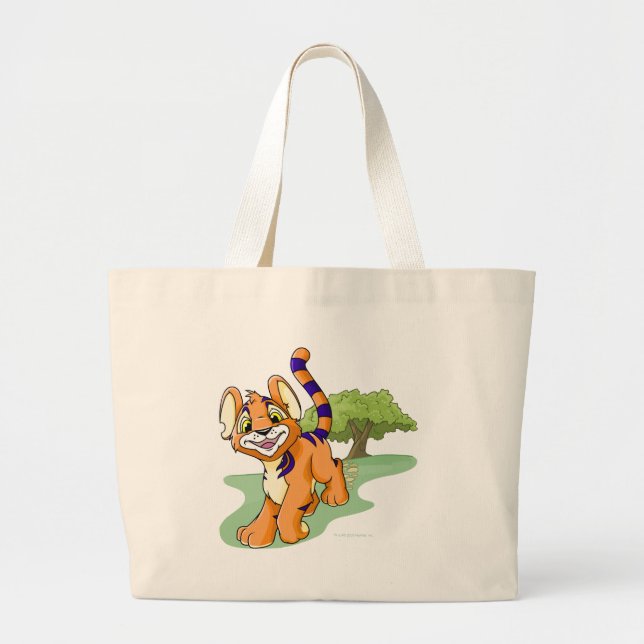 Bolsa Tote Grande Kougra alaranjado aventuroso na ilha do mistério (Frente)