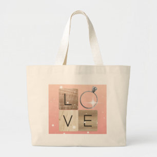 Bolsa Tote Grande L-o-v-e Tiles