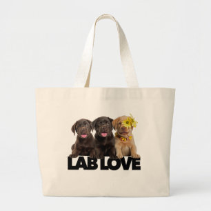 Bolsa Tote Grande Lab Love labrador retriever chocolate amarelo pret