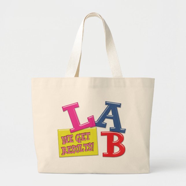 BOLSA TOTE GRANDE LAB MOTTO - OBTEMOS RESULTADOS - LABORATÓRIO MÉDIC (Frente)
