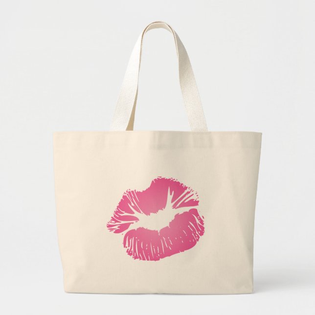 Bolsa Tote Grande Lábios cor-de-rosa (Frente)