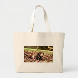 Bolsa Tote Grande Labrador Chocolate Brincando Com Bola