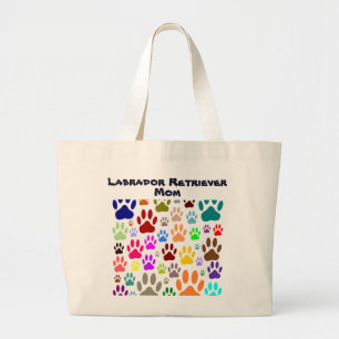 Bolsa Tote Grande Labrador Retriever Mamãe Cachorros Impressões