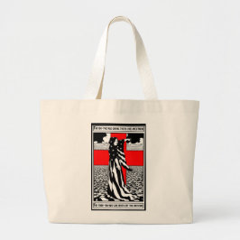 Bolsa Tote Grande Lady Liberty WI US Patriotic Poster 1918