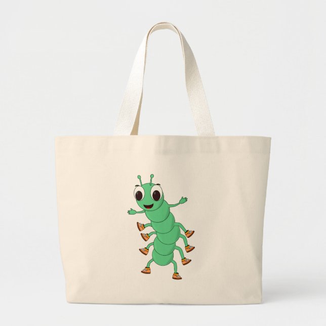 Bolsa Tote Grande Lagarta Verde (Frente)