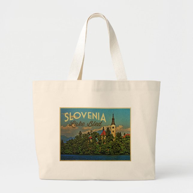 Bolsa Tote Grande Lago Bled Eslovênia (Frente)