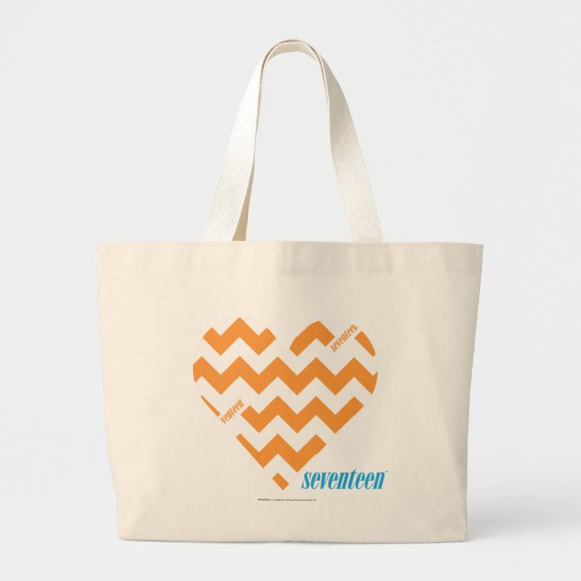 Bolsa Tote Grande Laranja 2 do ziguezague (Frente)