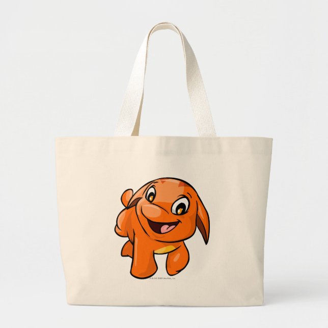 Bolsa Tote Grande Laranja de Poogle (Frente)