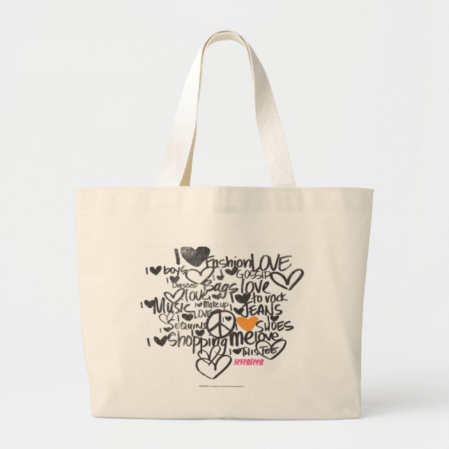 Bolsa Tote Grande Laranja dos grafites (Frente)