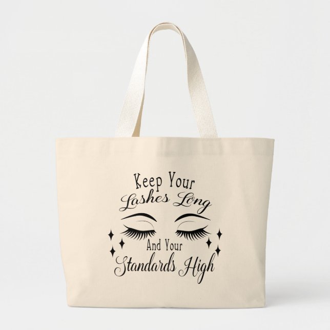 Bolsa Tote Grande Lashes Saco longo de toalha (Frente)