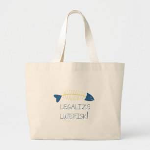 Bolsa Tote Grande Legalizar Peixe Lutefisk