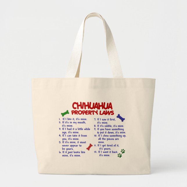 Bolsa Tote Grande Leis 2 da propriedade da CHIHUAHUA (Frente)