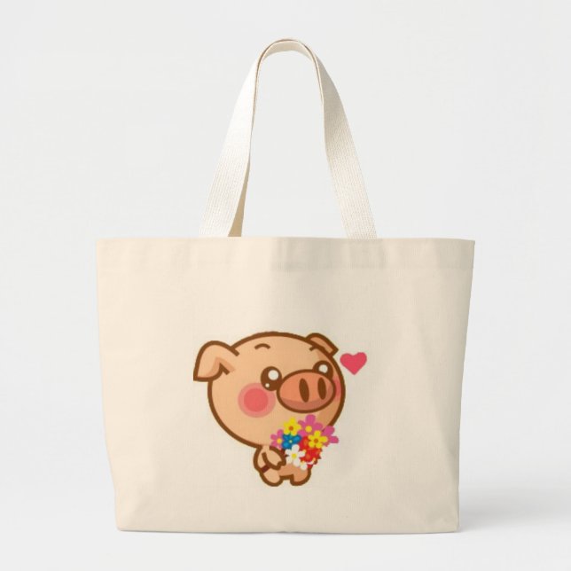 Bolsa Tote Grande Leitão no amor (Frente)