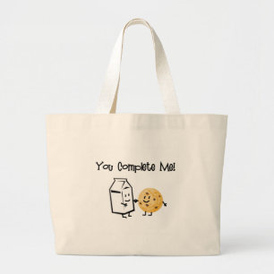 Bolsa Tote Grande Leite e biscoitos