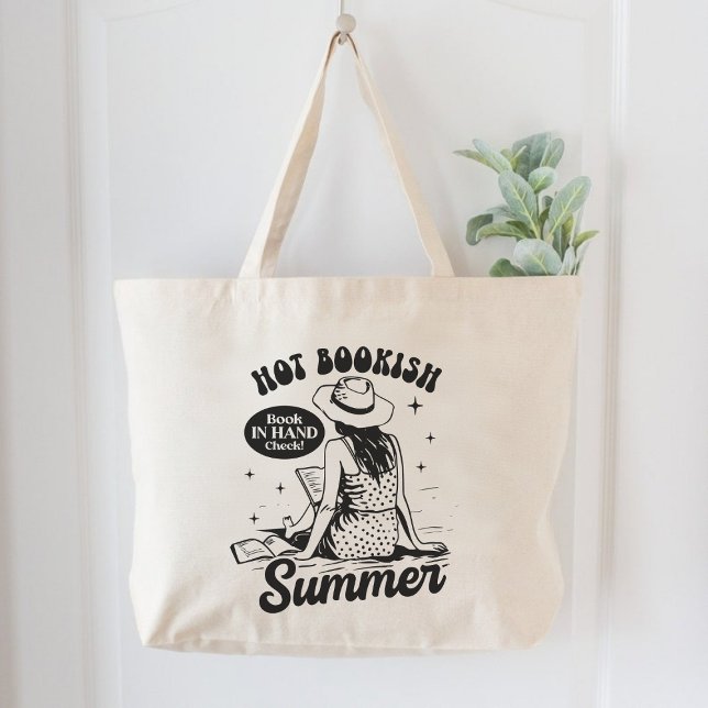 Bolsa Tote Grande Leitor de Letra do Livro de Verão Hot Bookie (Criador carregado)